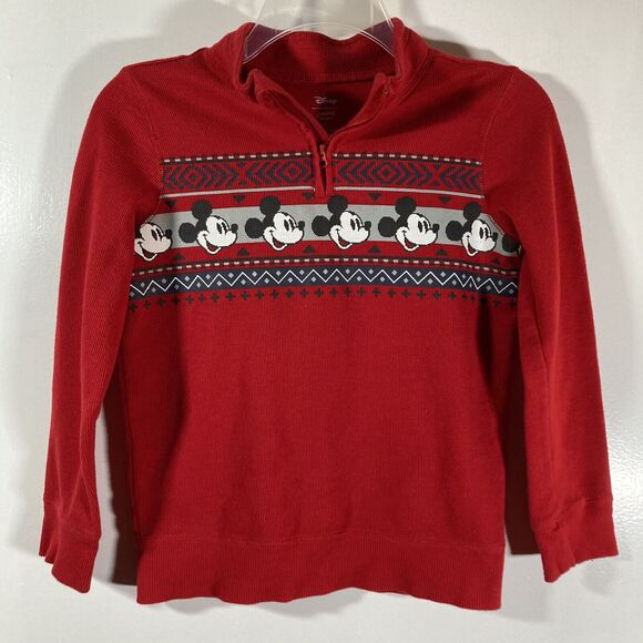 Disney Jumping Beans Mickey Mouse Christmas Zippered Sweater (Youth Size 8) EUC - Picture 1 of 5